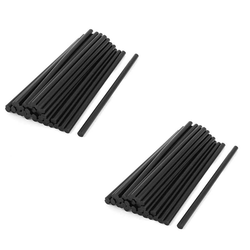 

New 70 Pcs 7Mm Diameter 190Mm Length Plastic Black Hot Melt Glue Stick