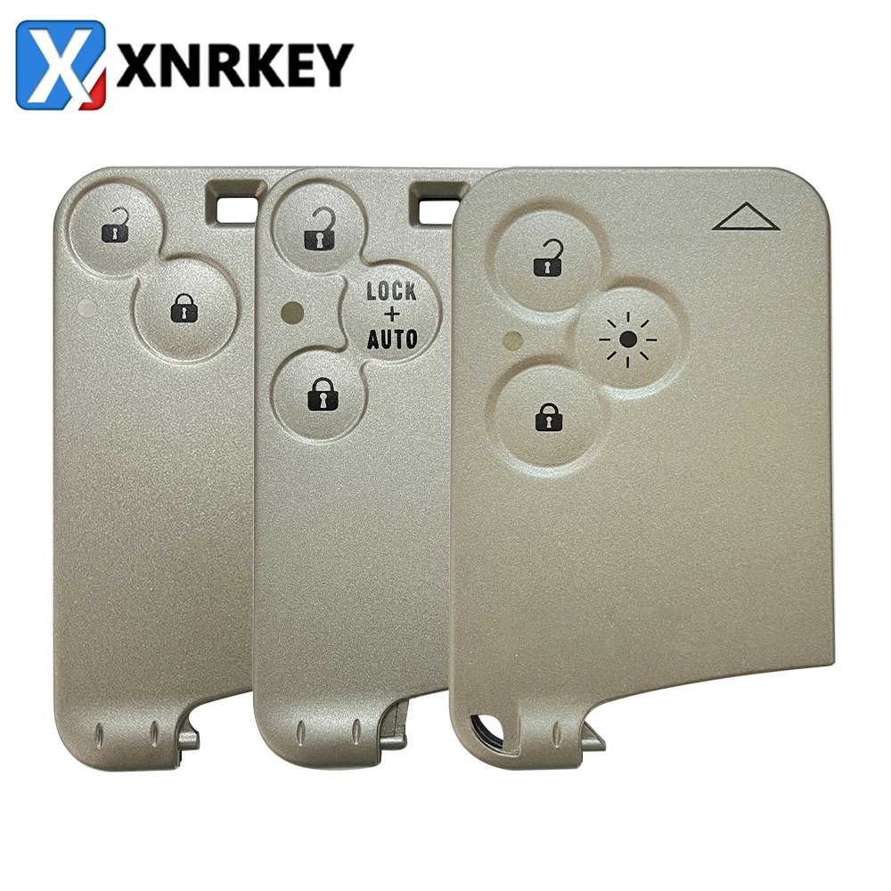 XNRKEY 2/3 Button Smart Card Remote Car Key Shell for Renault Laguna Card Key Case Fob Without Blade Without Words Without Logo xnrkey 3 4 button replacement remote car key shell case fob for hyundai ix25 ix35 sonata tucson 2014 2018 no battery holder