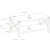 Sedalia Modern Farmhouse Metal-X Coffee Table, 1 Pack, Sable Grey 3