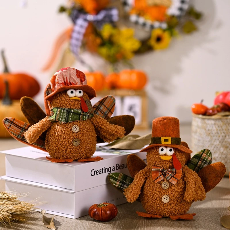 

Plush Dolls Harvest Decorations Festival Lamb Velvet Turkey Figure Decoration Glow Turkeys Creative Birthday Gift for Childrens