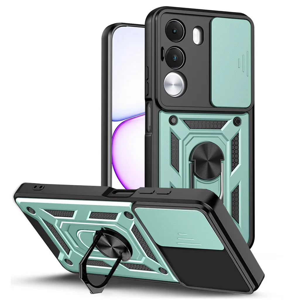 Enhanced Armor Hybrid Metal Ring Holder Camera Protective Case