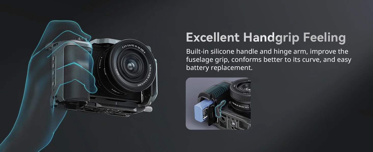 SmallRig ZV-E10 II Kamerakäfig HawkLock Schnellwechselkäfig-Set für Sony ZV-E10 II mit Arca-Swiss Schnellwechselplatte 4949 – Detail 3