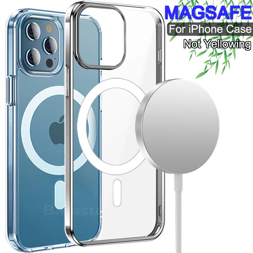Shockproof Acrylic Cover Clear Case For Iphone 13 12 11 Pro Max Mini Xr X 7 8 Plus Xs Max Magsafe Cases Wireless Magnetic iphone 13 pro phone case