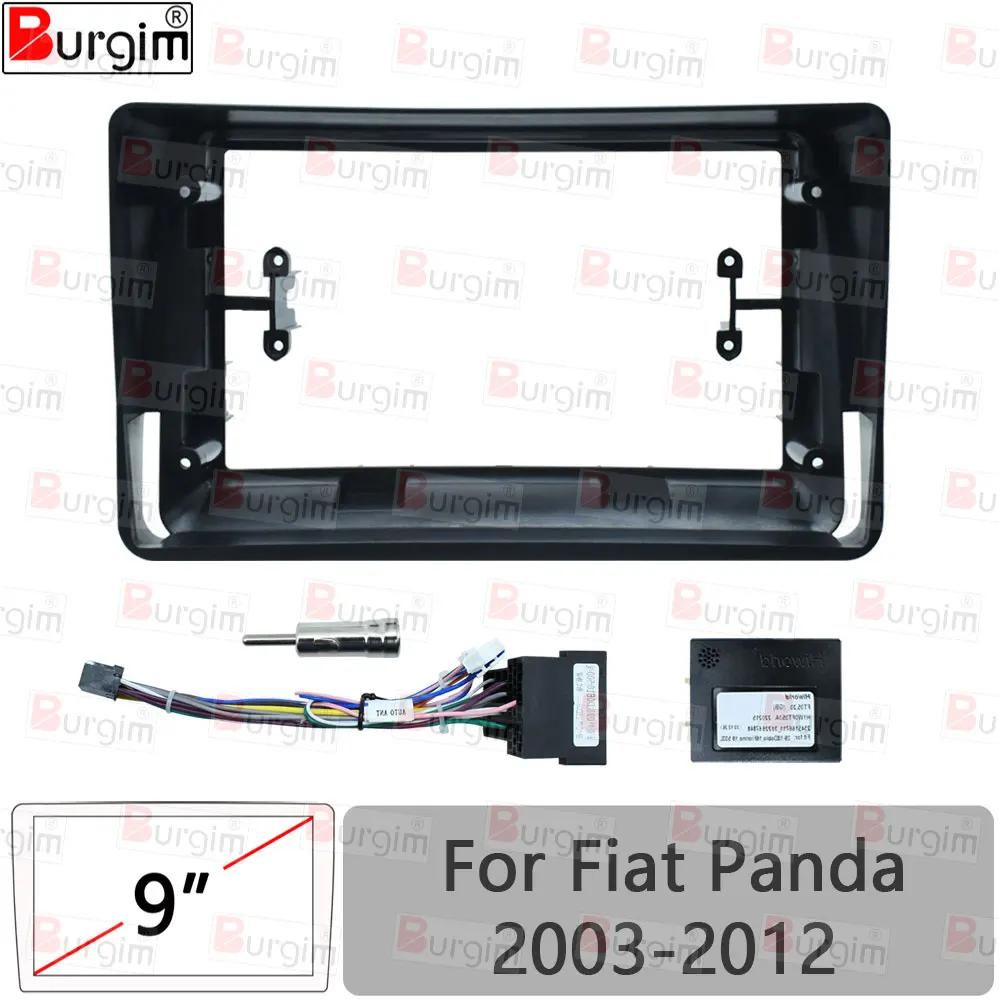 Mando Garage Accessori Fiat Panda Kit Montaggio Autoradio 9 Pollici Per Fiat Panda 2003- 2012 - Grigio, Con Adattatore Antenna Fiat Panda 169 Kit Instalación Radio Panda 2003-2012 - 12