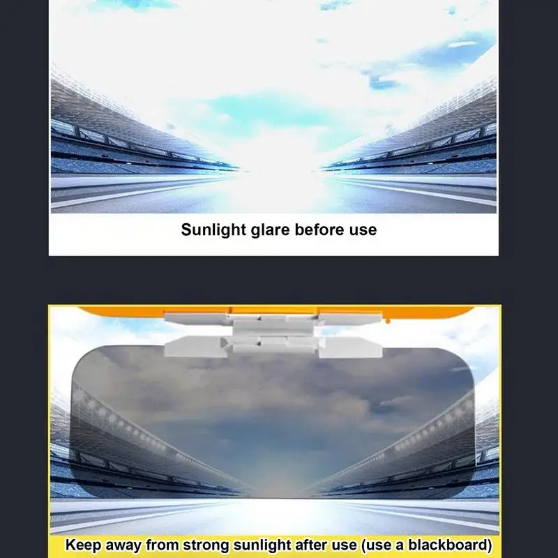 2 in 1 자동차 선바이저, 주야간 자외선 차단, 눈부심 방지, 차양 익스텐더, 자동차 앞유리 쉐이드, 2 in 1