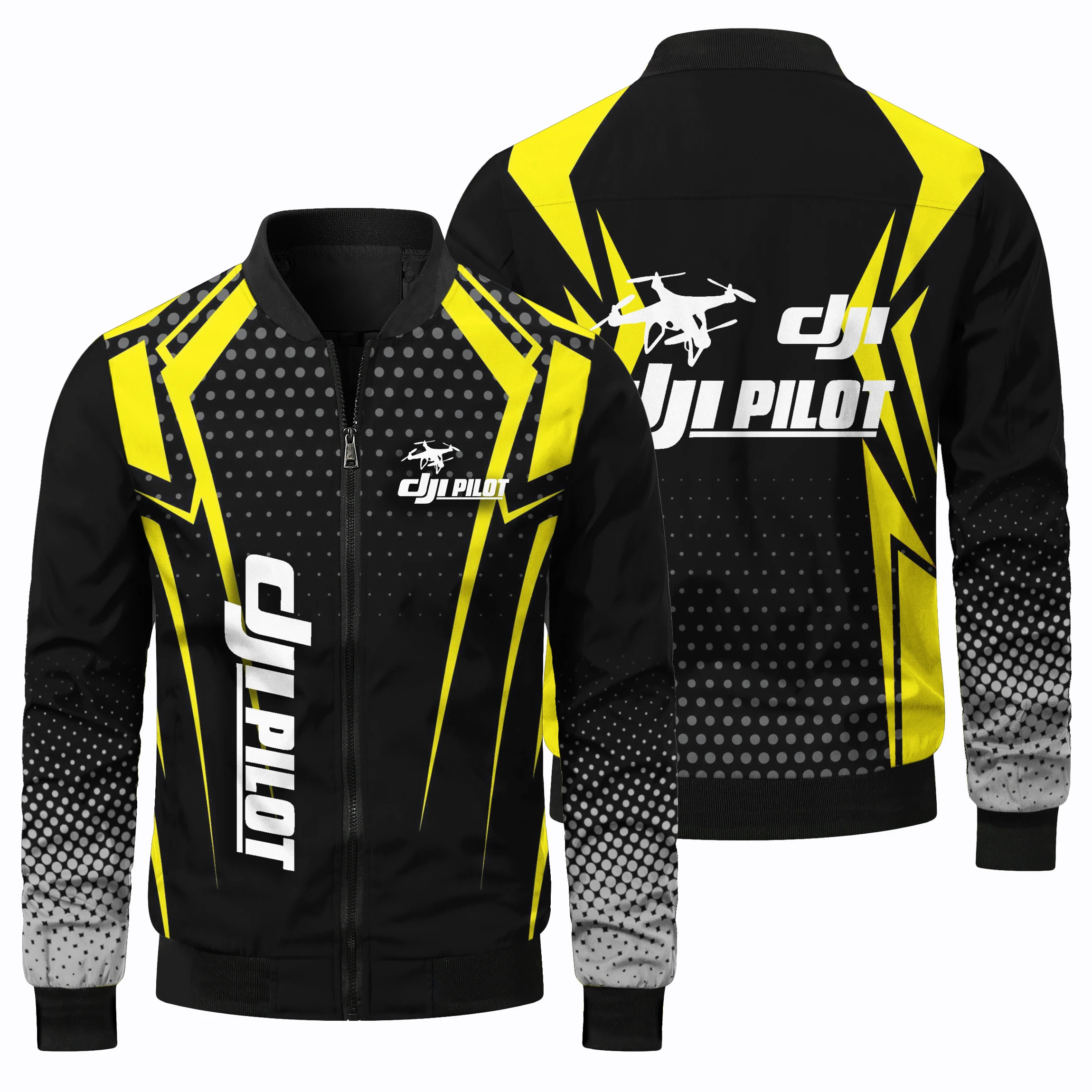 thumbnail image 5 of Chaqueta con cremallera para ciclismo todoterreno y deportes al aire libre de primavera y otoño para hombre, chaqueta de manga larga con estampado de dron en 3D, 5 of 5