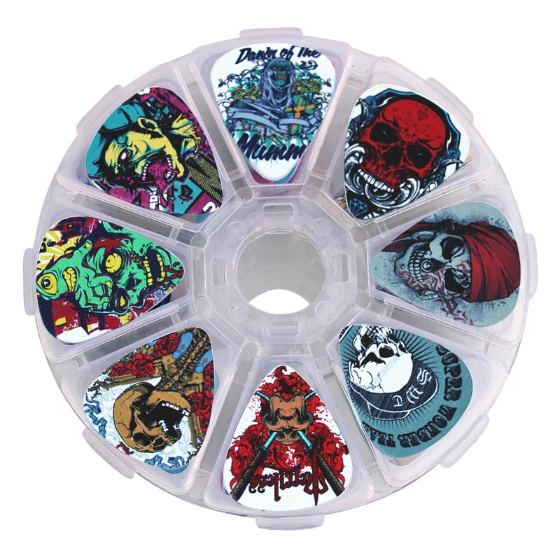 Guitar Picks 0.46/0.71/1.0mm 50pcs guitar paddle Acoustic guitar Picks ukulele Musical instrument accessories cartoon style pick with box