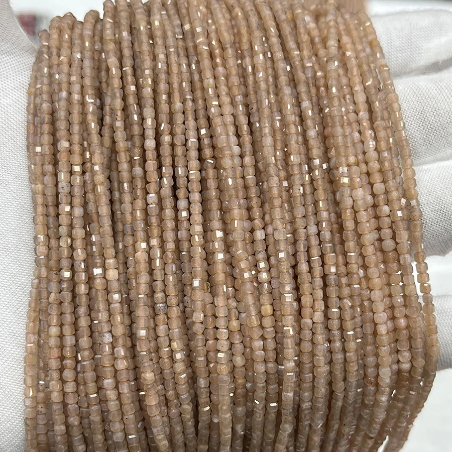 

Натуральные граненые кубические бусины Sunstone ручной работы для изготовления ювелирных изделий «сделай сам», браслетов и ожерелий, 15 дюймов, 2,5 мм