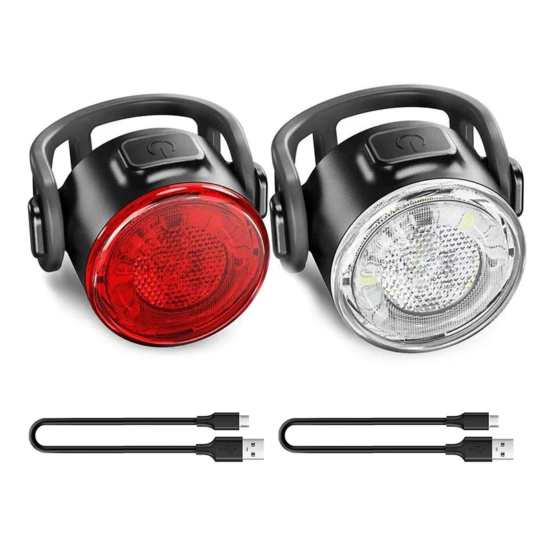 Front Rear Bicycle Lamp LED Highlight Riding Taillight Bicycle Light Rechargeable Bike Light Mini Night Safety Warning Taillight