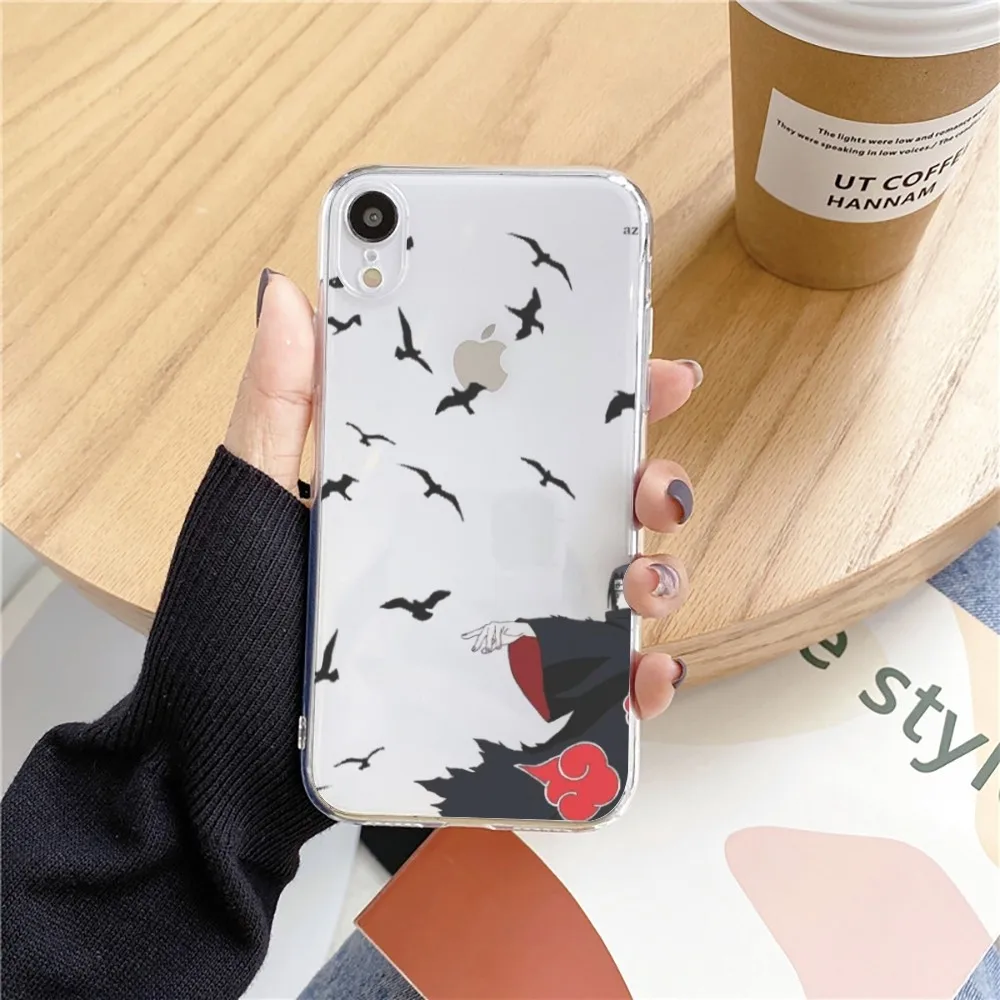 Funda de teléfono de Anime n-naruto i-itachi para Iphone 15, 11, 13, 14 Pro Max, 7, 8 Plus, X, Xr, Xs Max, Se2020, 12mini, cubierta transparente