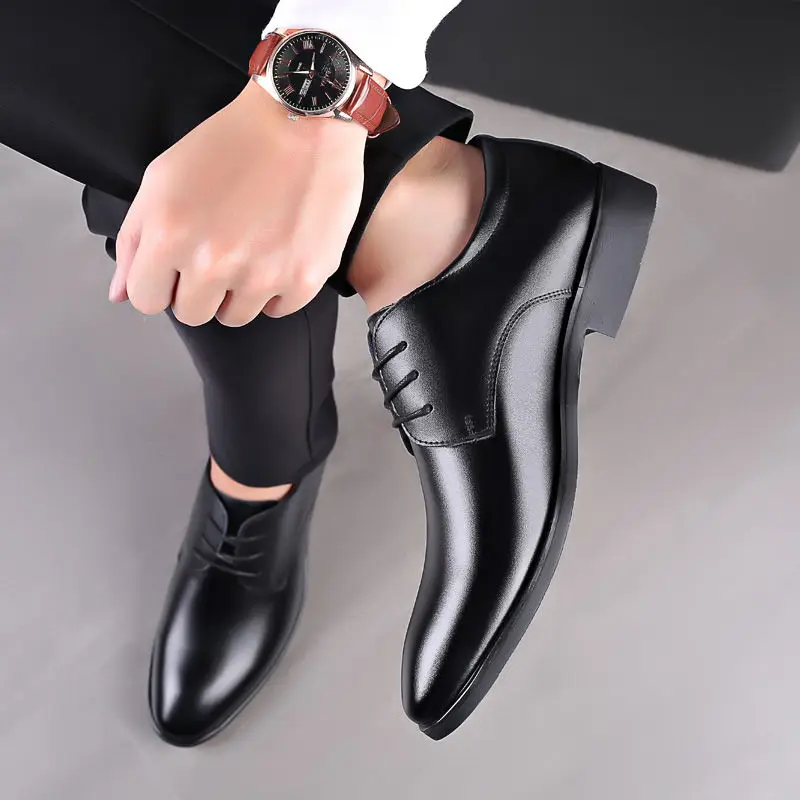 

Formal Pointed Toe Shoes Men Shoes Business Men Shoes British Casual Fashion Low-top Lace-up Men Shoes Work Shoes Autumn New