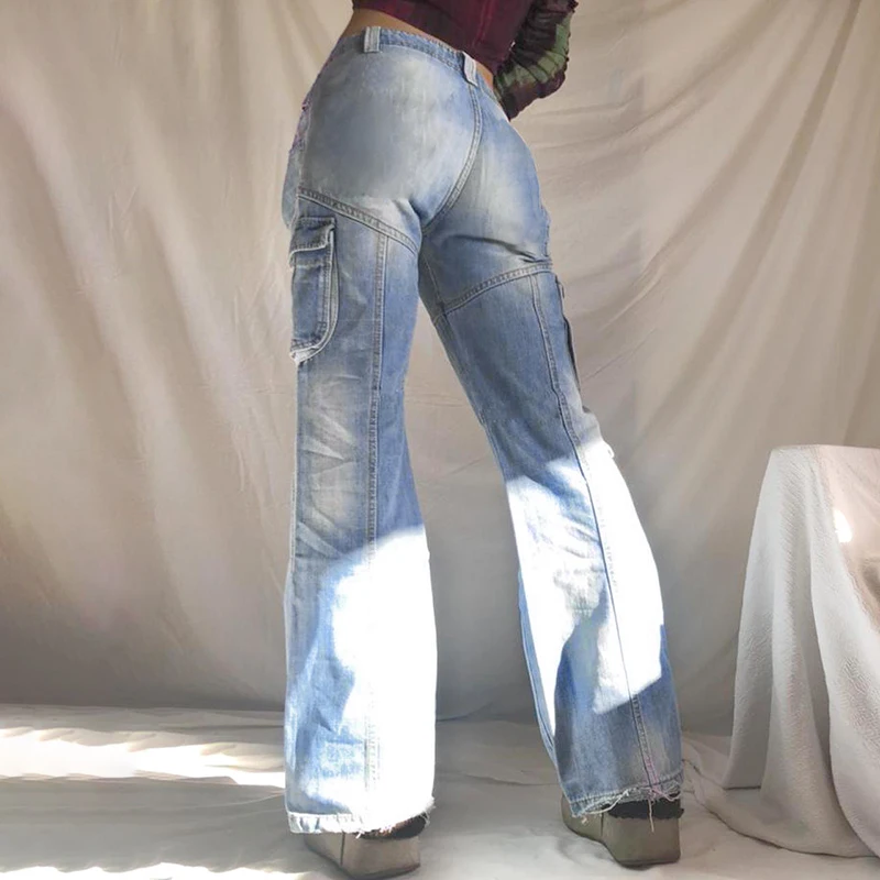 low waisted cargo jeans