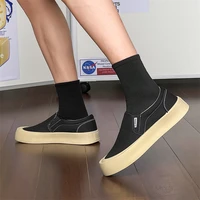 Summer Breathable Cloth Men Casual Shoes Mens Loafers Comfort Slip-on Driving Shoes Platform Sneakes  Walking Vulcanized Shoes 2