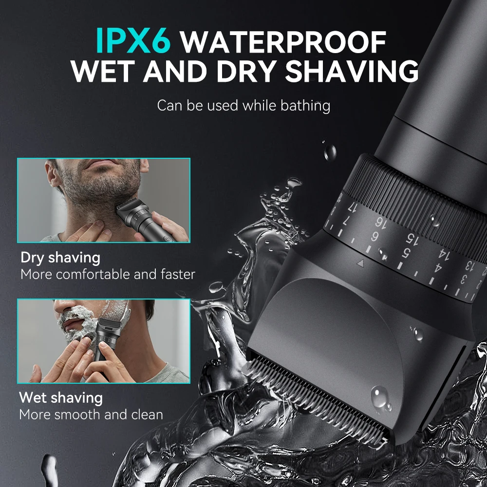 Kensen S29 Hair Tirmmer for Men 2 in 1 Adjustable Hair Clipper Kit Electric Razor Dry/Wet Hair Cutting Machine Nose Hair Trimmer 5