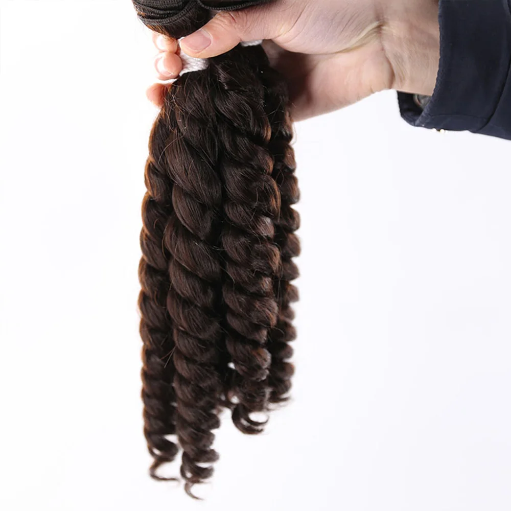 IPARTY Funmi Curly Synthetic Hair Bundles Loose Wave Hair Weaving 16-18 Inch Weft Extensions for Women Fluffy Hairstyle