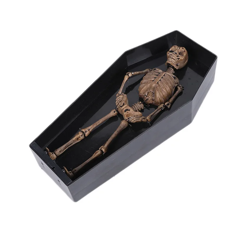 

Halloween Electric Coffin Dancing Skull Ghost Ornament Halloween Party Haunted House Scary Trick Skull Ghost Coffin Toys Props