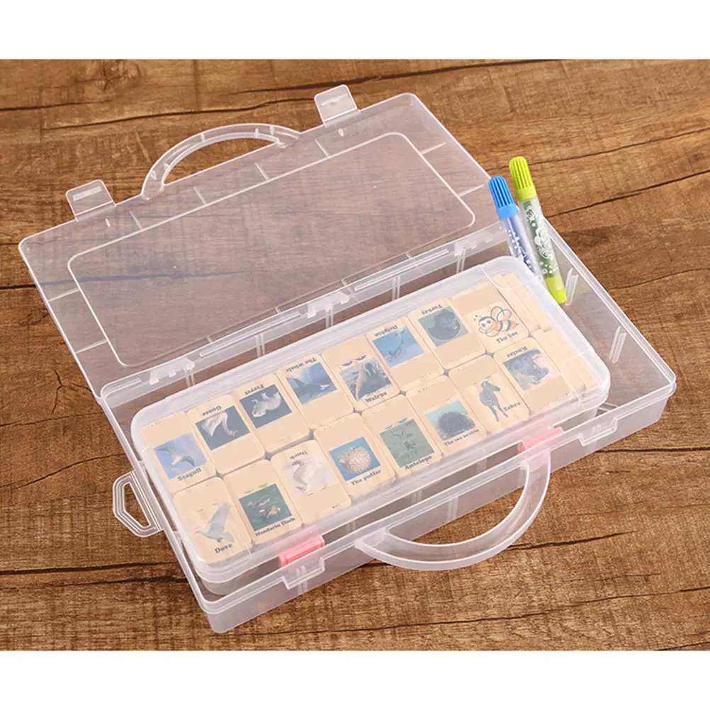 플라스틱 보관 상자 투명하고 튼튼한 케이스, 힌지형 뚜껑 버클 잠금 장치, 먼지 방지 다용도 정리함 (공구, 보석류)