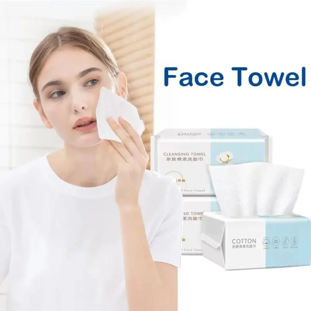 

70 Count/Bag Cleansing Face Clean Towels Makeup Remover Skincare Facial Wash Cloth Dry and Wet Dual-Purpose Biodegradable