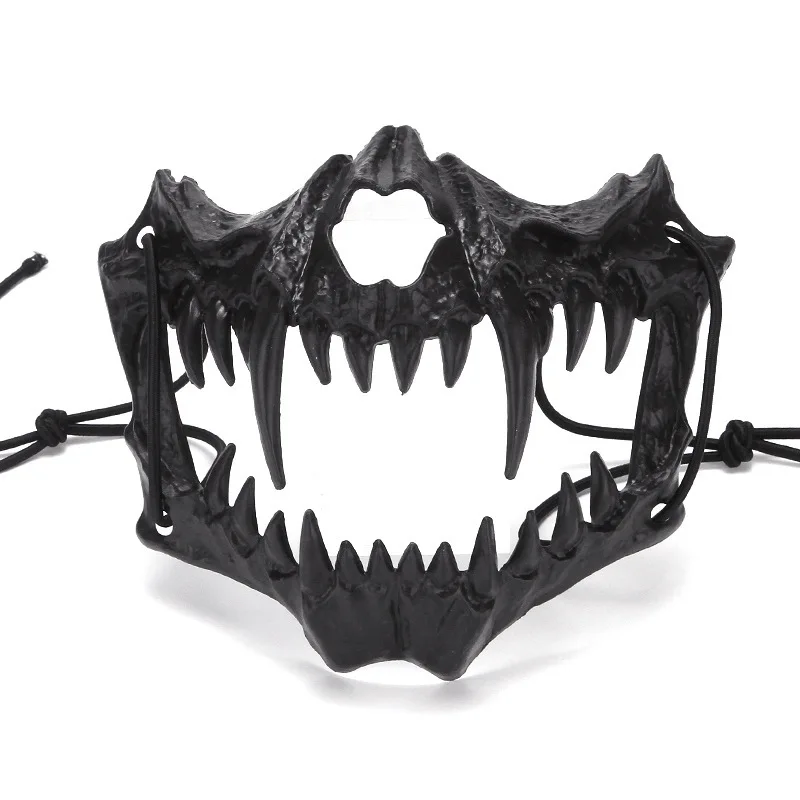 Halloween Mask Half-face Cos Dragon God Fierce Tiger Night Fork Tengu Man Wolf Performance Skull