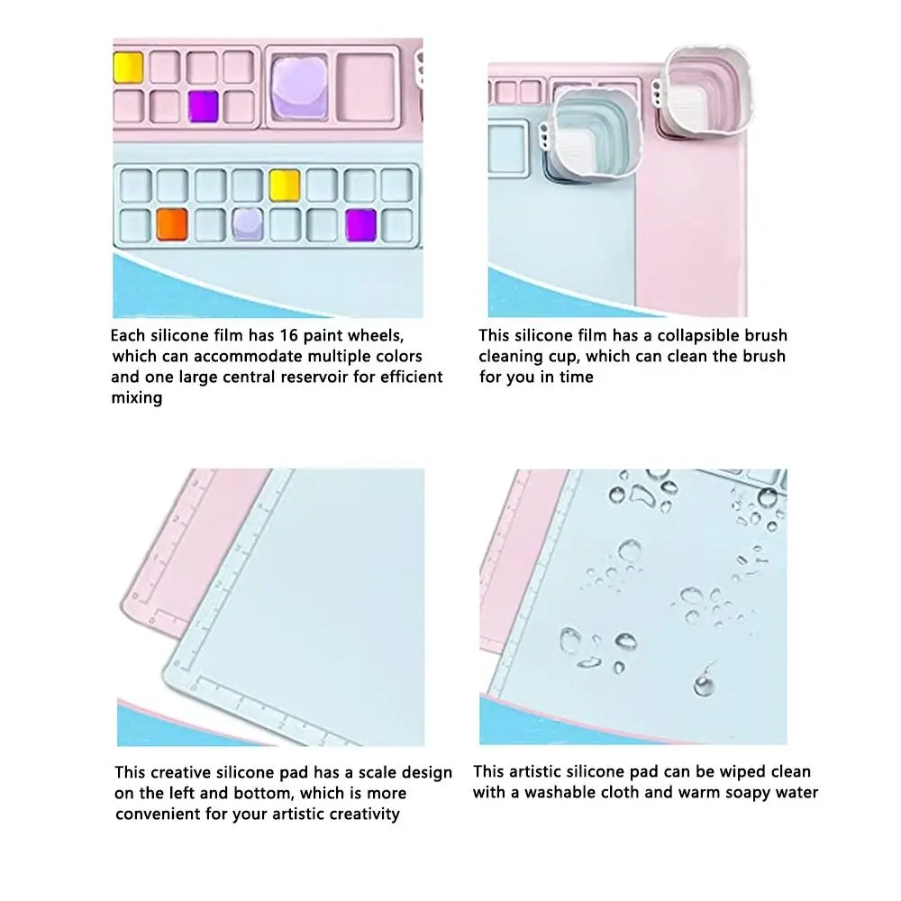 Silicone Painting Pad Silicone Drawing Board Multipurpose Kids Graffiti Drawing Board DIY Craft Mat For Epoxy Resin Art Painting Art Clay