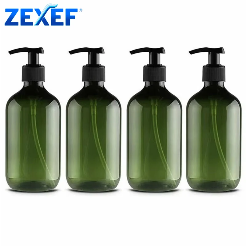 ZEXEF 4pcs 300ml Bathroom Soap Dispenser High Quality Reusable Hand Pump Dispenser Bottle for Home Bathroom Accessories
