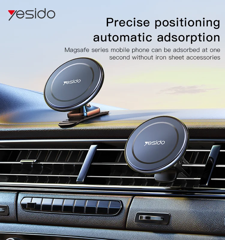 Yesido Car Phone holder Compatible with MagSafe 360 ° Rotation Dashboard  Magnetic Phone Holder for iphone 12 13 14 directly use - AliExpress