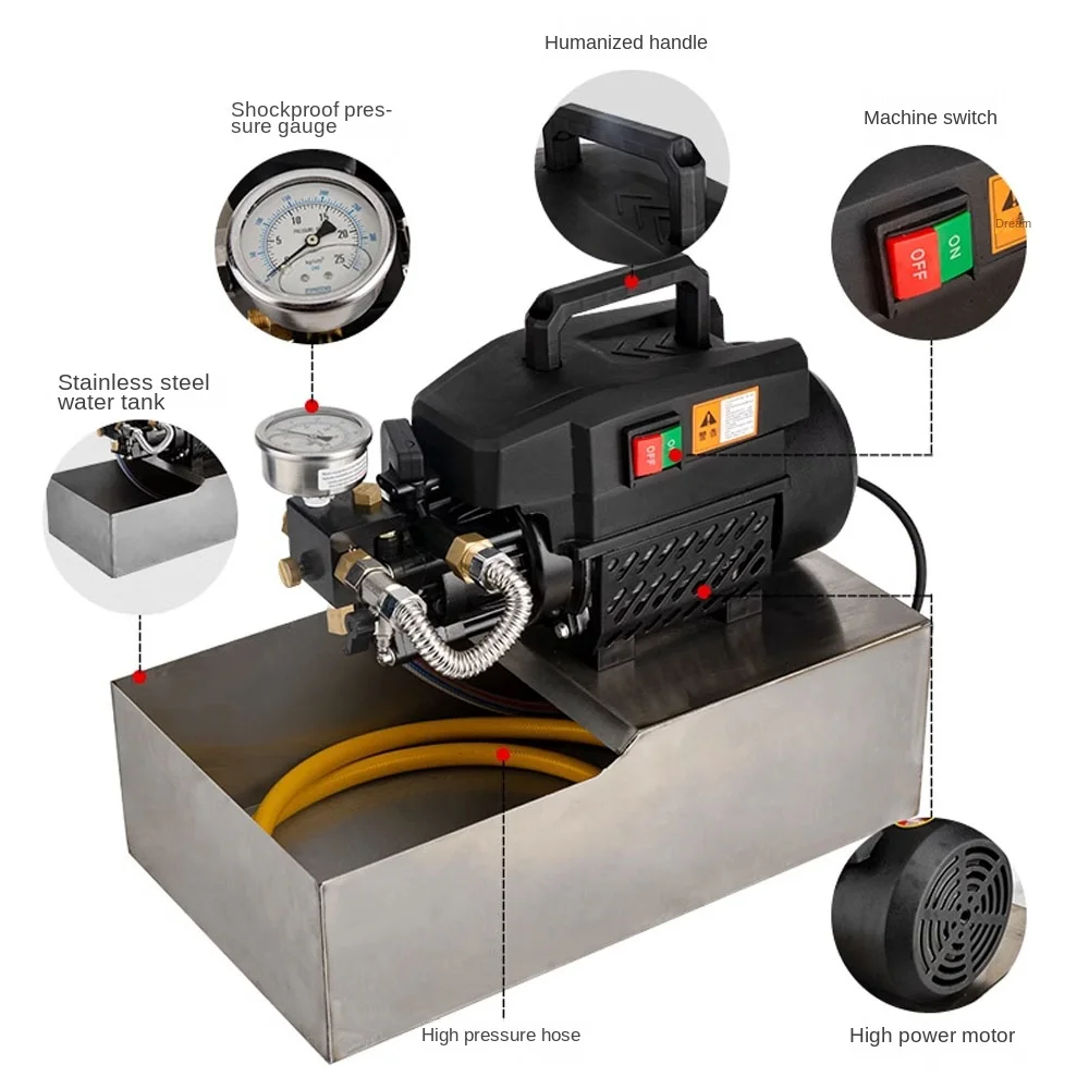 

Electric Pressure Test Pump Pressure Machine Portable Force Shield LDE-25 Ground Plumbing Pipe Pressure Measurement