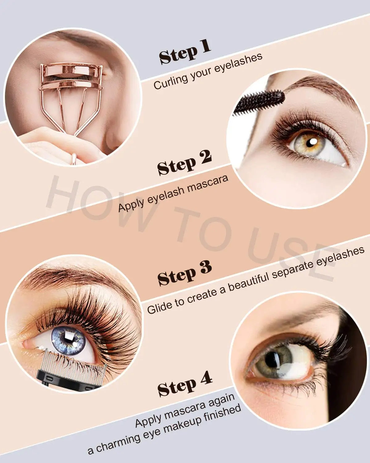 Eyelash Curlers Eyebrow Brush Kit for Women w Lash Curler, Eyelash Comb Seperator, Mascara Brushes, Extension Tweezers,