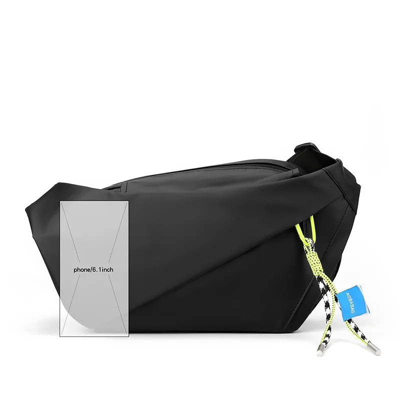 Men Shoulder Chest Bag Nylon Waterproof Outdoor Sport Running Cycling Belt Bag Large Capacity Travel Phone Pouch Messenger Bag