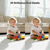 Caméra de surveillance pour bébé ARCCTV 2K HD avec communication bidirectionnelle, vision nocturne infrarouge, sécurité PTZ, caméra de surveillance WiFi 360° °   Suivi automatique 2