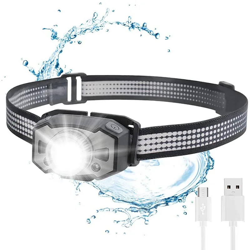 

Smart Sensor Headlamp USB Rechargeable Zoom Headlight Waterproof Outdoor Emergency Warning Night Running LED headlamp