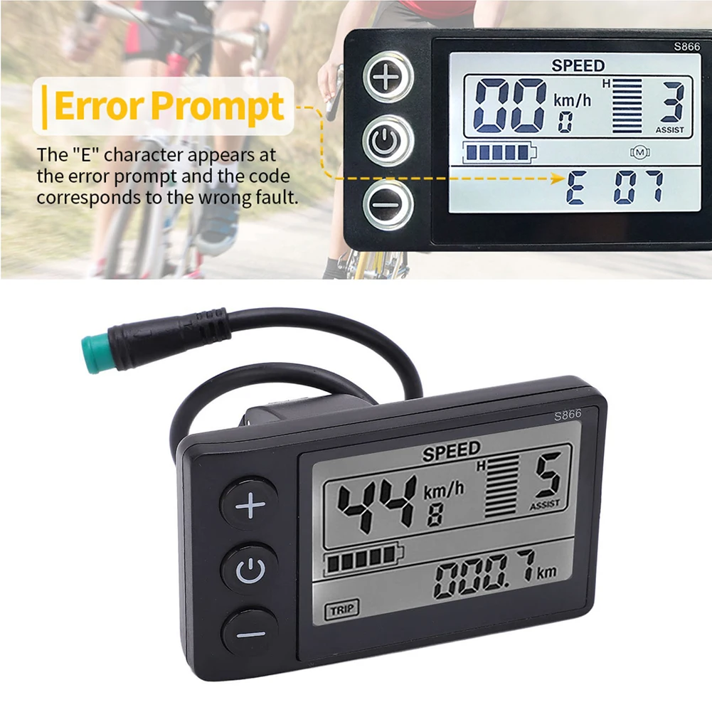 Display LCD S866 Per Bici Elettrica - Pannello Impermeabile, Per Mountain Bike, Con Spina - Foto 9