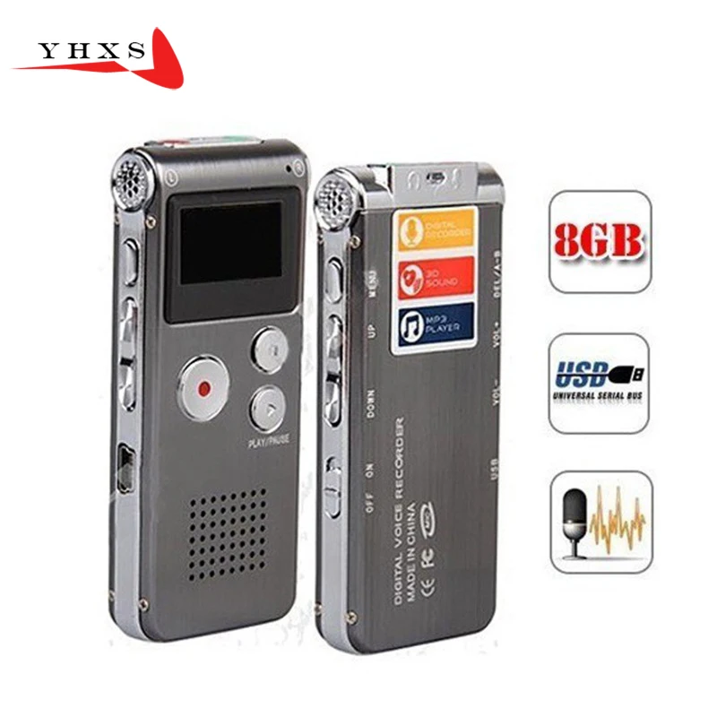

Rechargeable N28 16GB Digital Voice Recorder 650Hr Dictaphone MP3 Player USB Flash Supports MP3 WMA ASF and WAV Music Formats