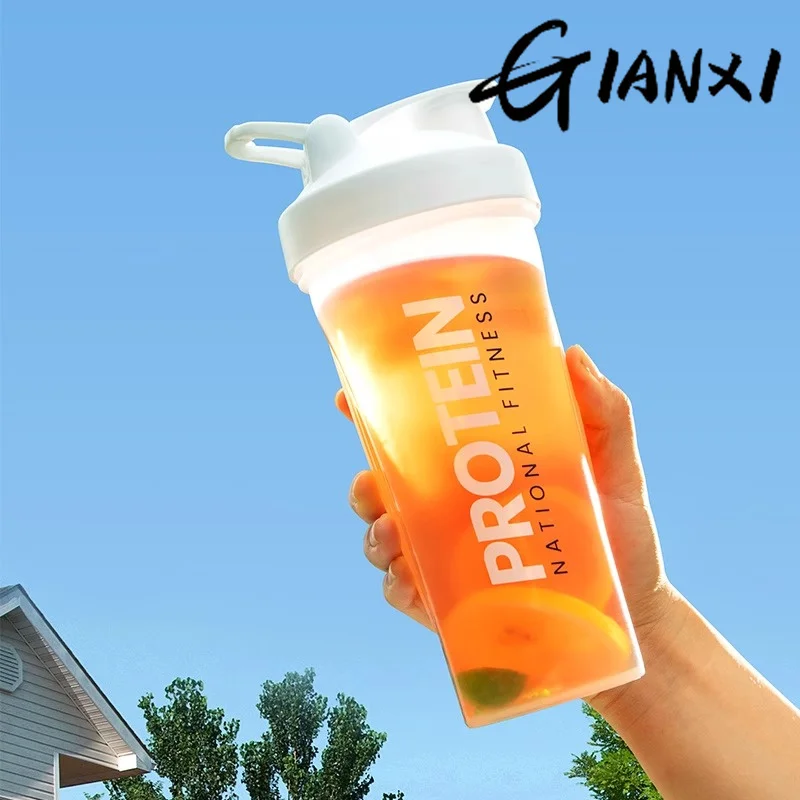 Shaker Bottle GIANXI Gym Sports Protein Powder Mixing Bottle Outdoor Portable Leak Proof Plastic Cup Drinkware