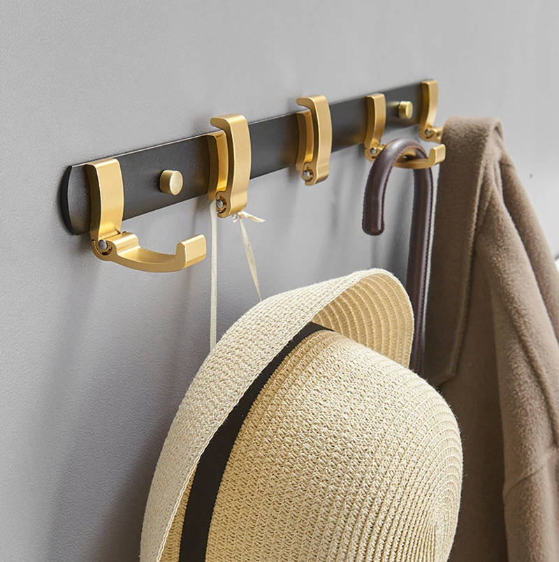 Wall Clothes Hanger Aluminum Wall-Mounted Hook Bathroom Towel Hook Bag Coat Hook Hallway Hook Nail-Free Clothes Hook Wall Hanger 1pcs creative wooden hangers non punch towel rack silk scarf hooks wall hanger coat hook wall mounted kitchen towel holder