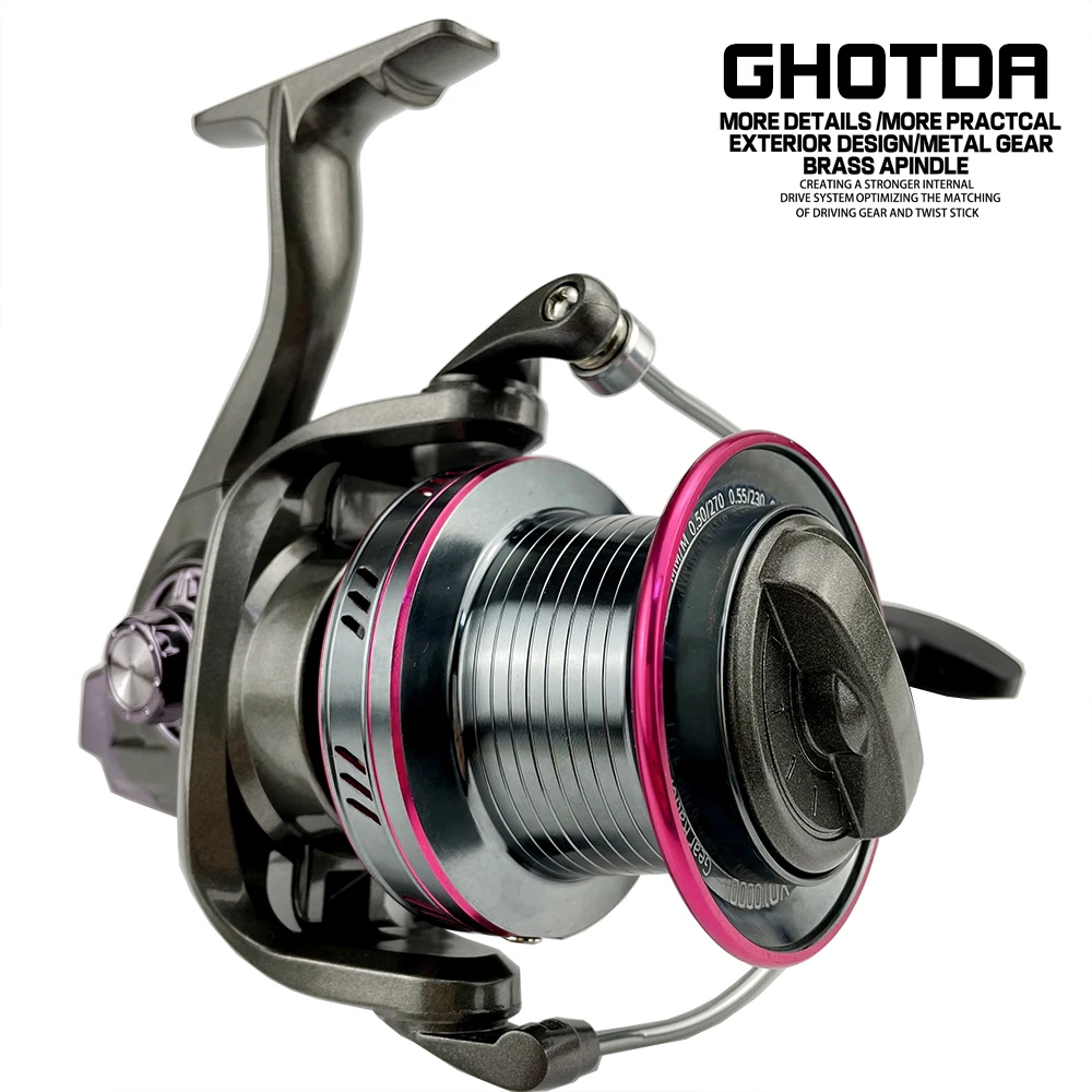 

Smooth Fishing Reel 4.0:1 Gear Ratio High Speed 12000 10000 9000 Metal Line Cup High Strength 20 25 30KG Long Cast Spinning Reel