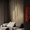 Modern Minimalist LED Pendant Light Lustre Chandelier For Bedroom Restaurant Living Room Gold Hanging Lamps Interior Home Decor 1