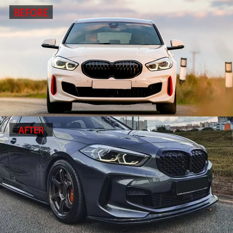 BMW 1 시리즈 F40 2020 2021 2022 2023 2024 자동차 액세서리 개조 외관용 프론트 범퍼 스포일러 립 스플리터 디퓨저
