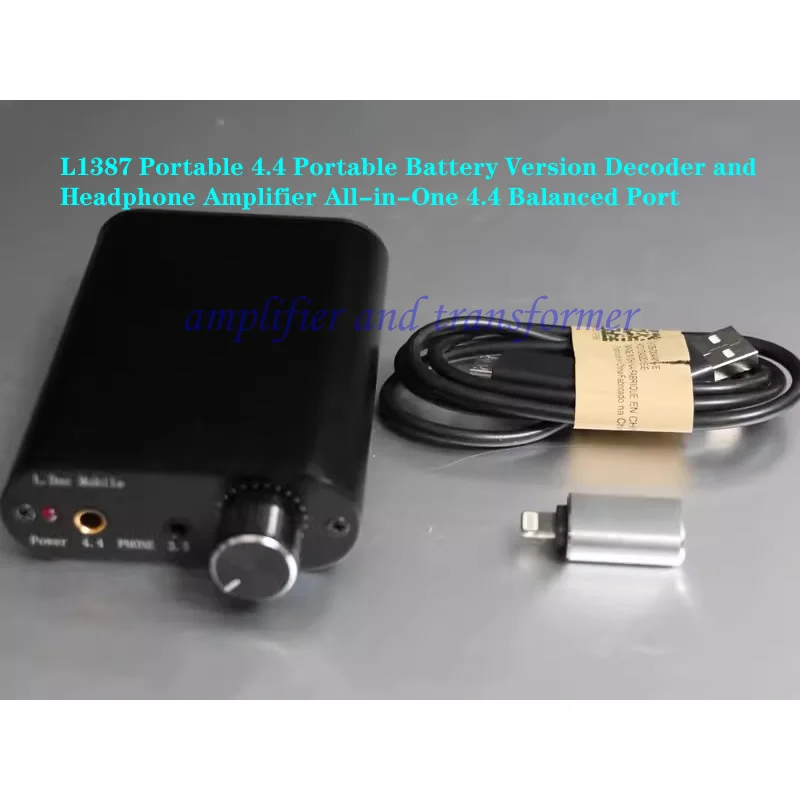 

L1387 Portable battery version decoder and headphone amplifier all-in-one machine, 4.4 balanced, headphone impedance 16-120 ohms