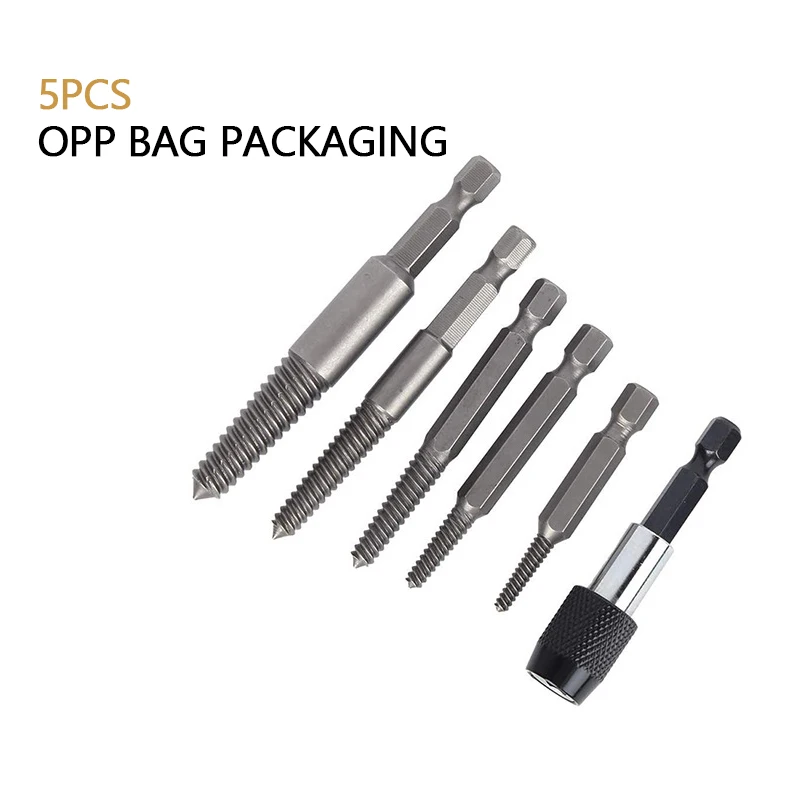 Slide Screw Extractor Hexagon Handle Broken Thread Extractor Single Head Reverse Thread Broken Screw Remove Power Tool Set 4pcs damaged screw extractor set easily remove stripped or damaged screws double ended stripped removers hand tool sets