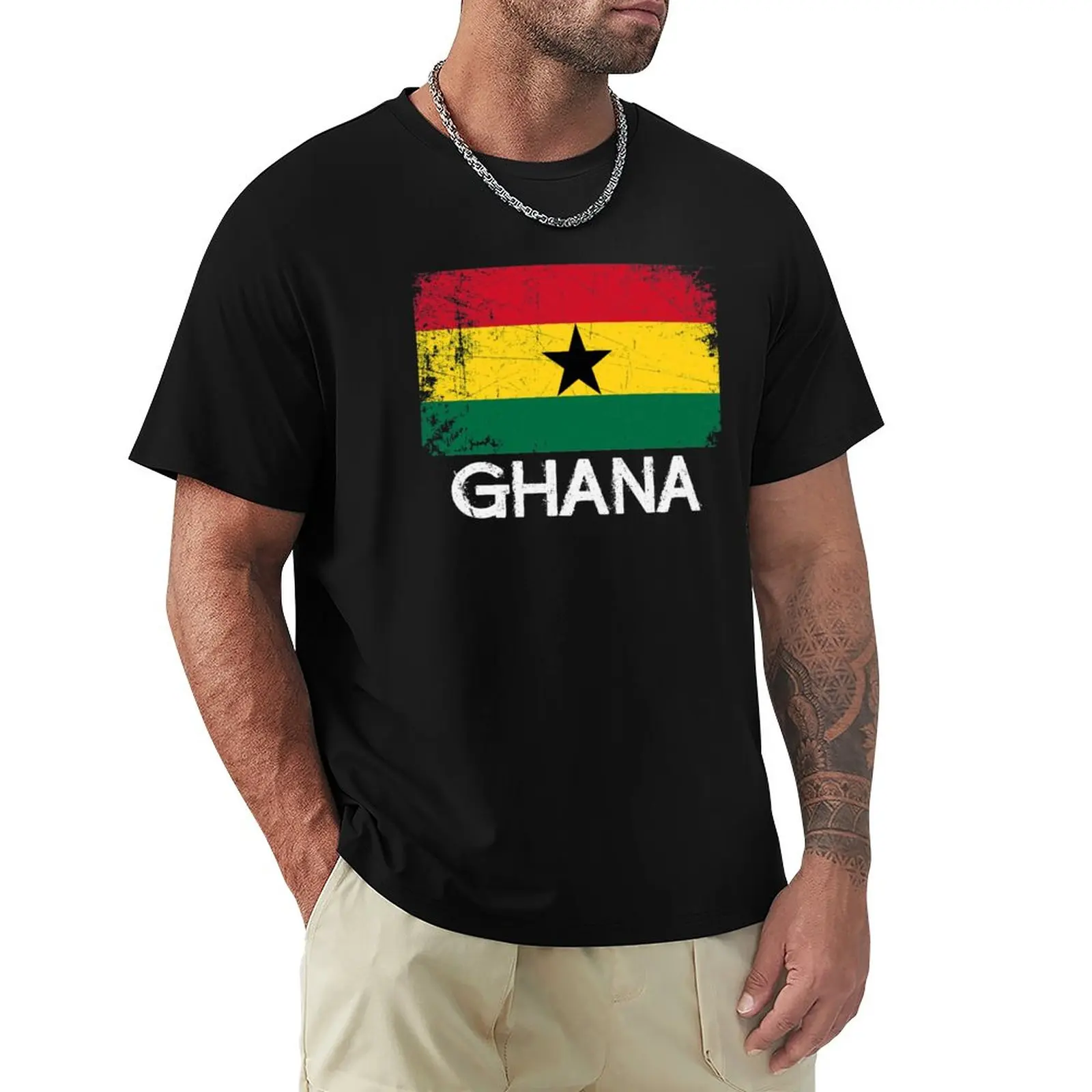 

Ghanaian Flag Design | Vintage Made In Ghana Gift T-Shirt oversized boys animal print vintage t shirt men