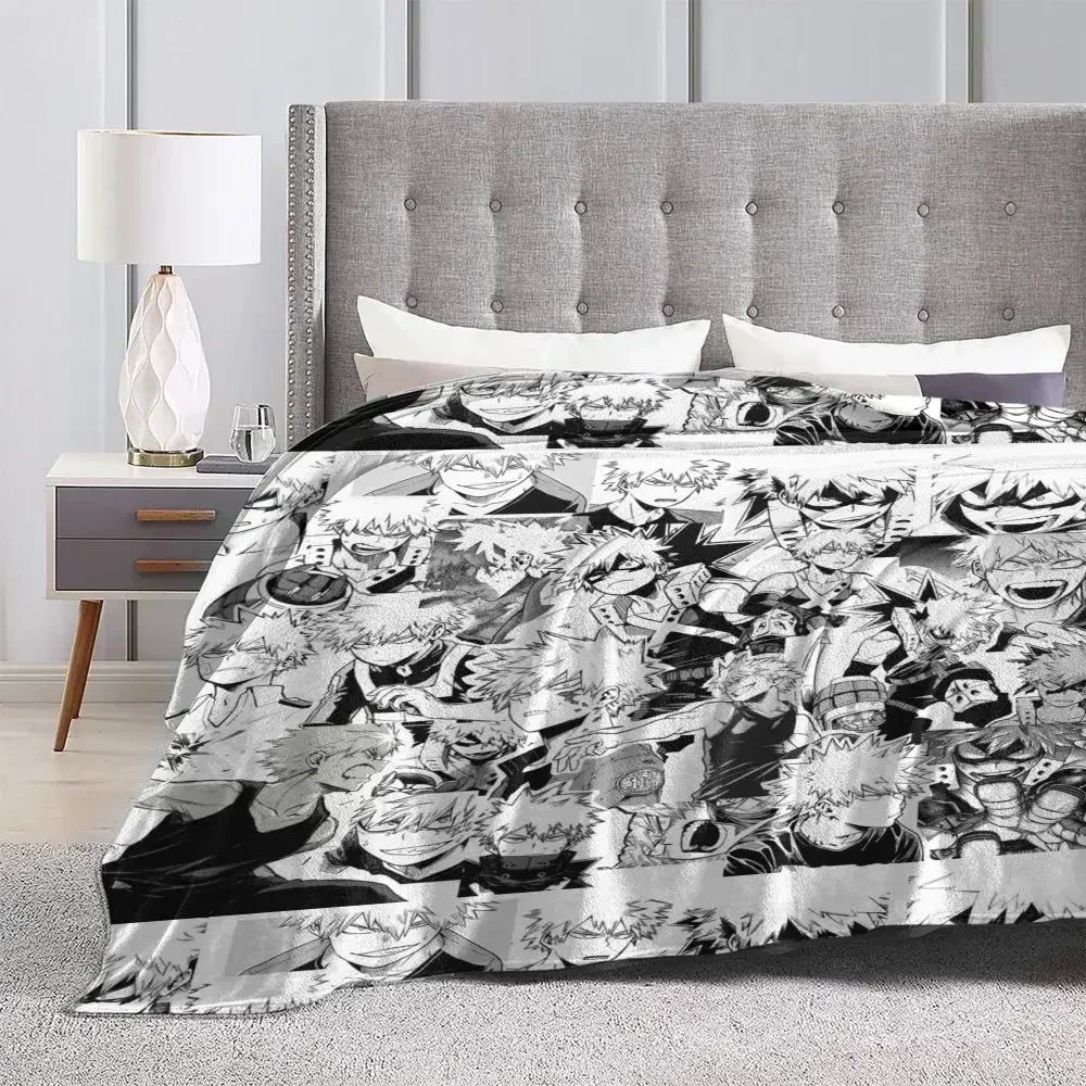 Katsuki Bakugo Fuzzy Blanket My Hero Academia Boku No Hero Academia Customized Throw Blankets for Home Quilt Bedspread 5