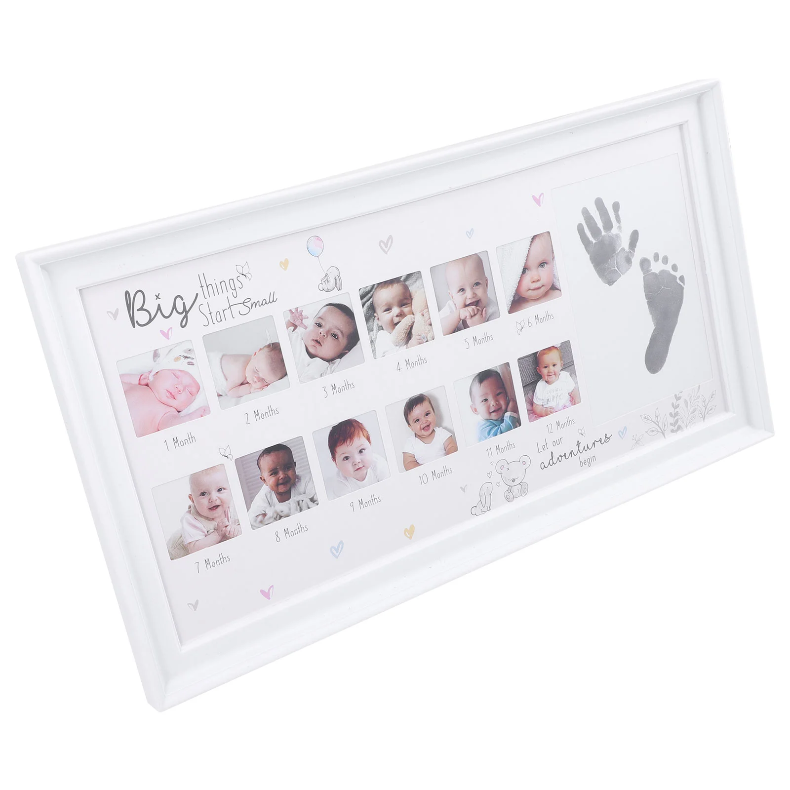 

Baby Growth Photo Frame Collage Infant Wood First Year Picture Newborn Girl Essentials