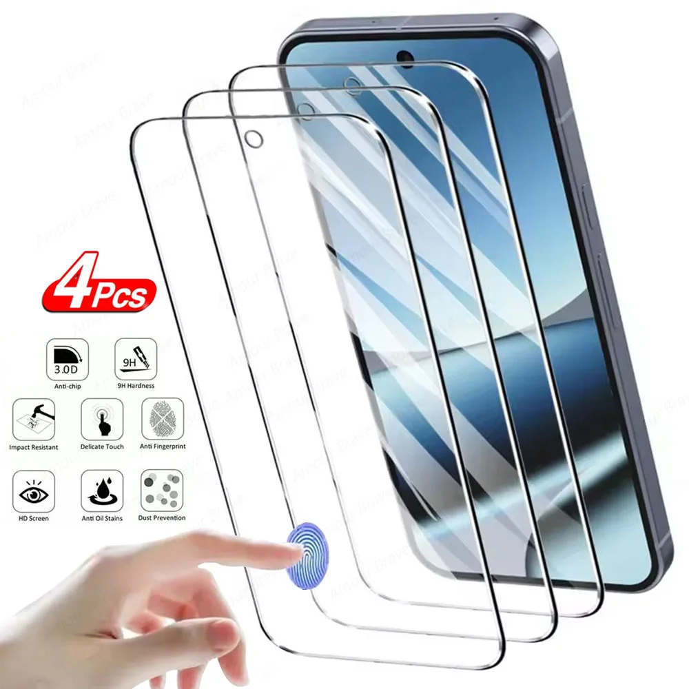 4-Pack Tempered Glass Screen Protectors - Premium Clear Protection Film
