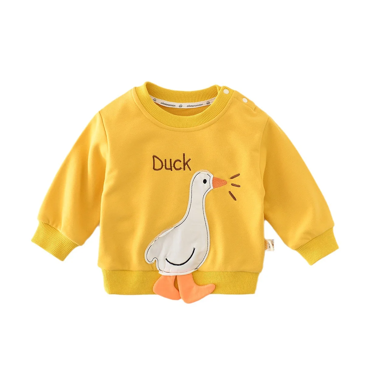 Autumn Ins 2025 Newborn Baby Boys Bodysuit Cotton Long Sleeve Duck Patched Infant Boys Rompers Loose Toddler Boys Pullovers 5