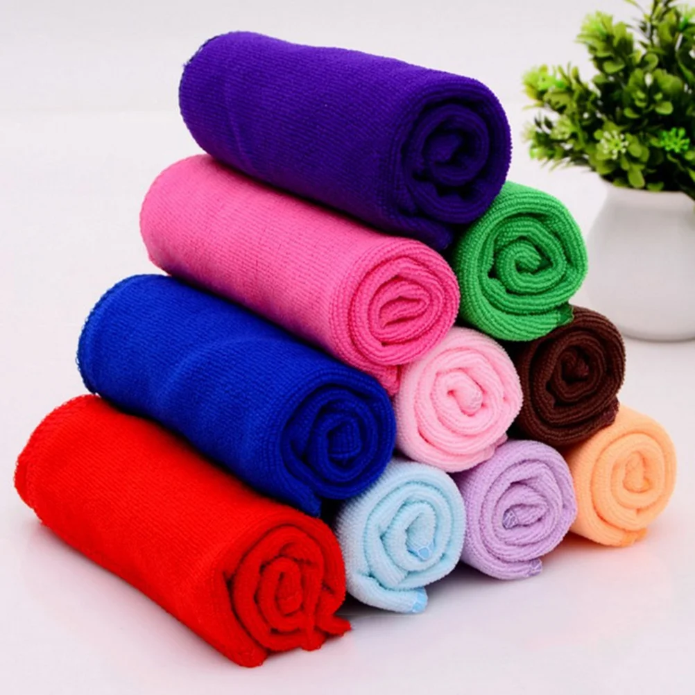 

10 Pcs/pack Mini Towels Microfiber Cleaning Cloth Washcloths for Face Quick Dry