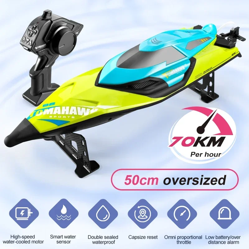 50 CM RC Boat 70KM/H Professional Remote Control High Speed Racing Speedboat Endurance 20 Minutes Kids Gifts Toys For Boys remote control boat