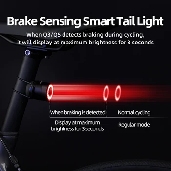 ROCKBROS Bike Light Waterproof Type-C Rechargeable Bicycle Headlight 200M Range Flashlight With Tail light Cycling Accessory 2