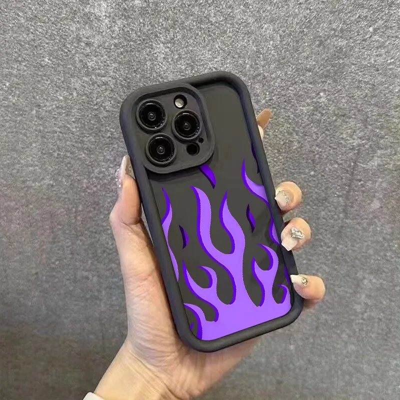 Personalized Purple Flame Pattern Phone Case Cover