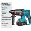 18V 4 Functions Electric Cordless Rotary Hammer Drill Rechargeable Hammer 27mm Impact Drilll For 18V Makita Battery 5